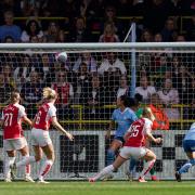 Arsenal forward Stina Blackstenius scores to rock Manchester City’s title bid (Martin Rickett/PA)