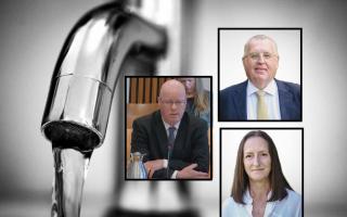 Water industry watchdog rap with (inset) chief executive Alan Sutherland and chief operating officer Michell Ashford and (left) Roy Brannen