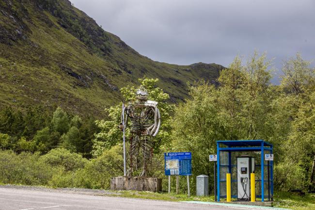 The 10 photographs bring to life the rural or unique spots where drivers can stop off to top up their car batteries.