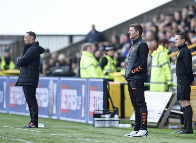 Rangers manager Steven Gerrard during the Betfred Cup second round match at The Bayview Stadium