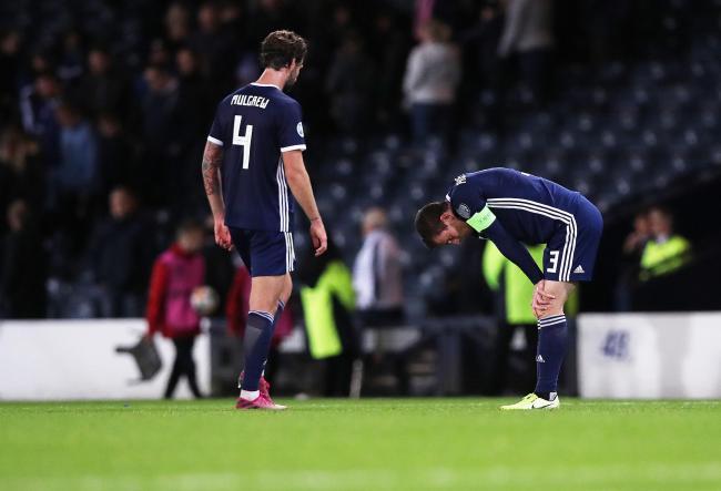 Captain Andy Robertson is deflated after another Scotland defeat.