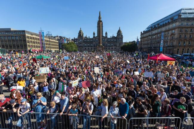 Thousands of Scots join global climate change crusade.