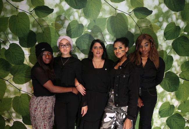 From left, Lola Gowon, Raheel Zaki, Khaleda Noon, Lana Abbas and Britney Ashinze at Intercultural Youth Scotland Pic Gordon Terris/The Herald on Sunday