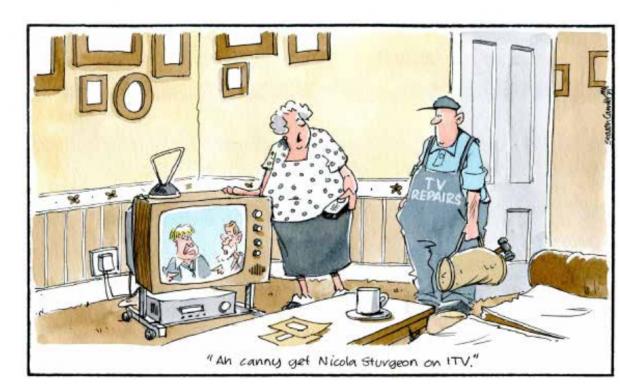 HeraldScotland: Camley's cartoon: SNP's TV debate challenge thrown out