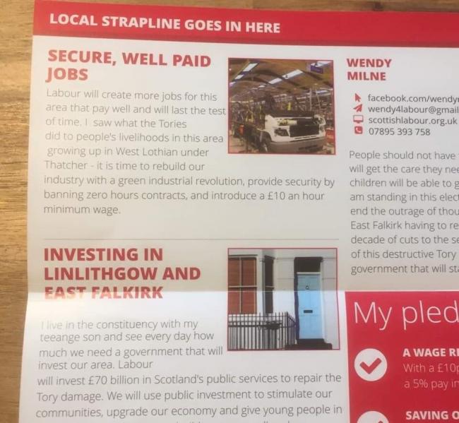 Russell David thinks head office intended that Scottish Labour added their own message to this flyer. There's nothing as special as a deeply personal message from a political party, as they say...