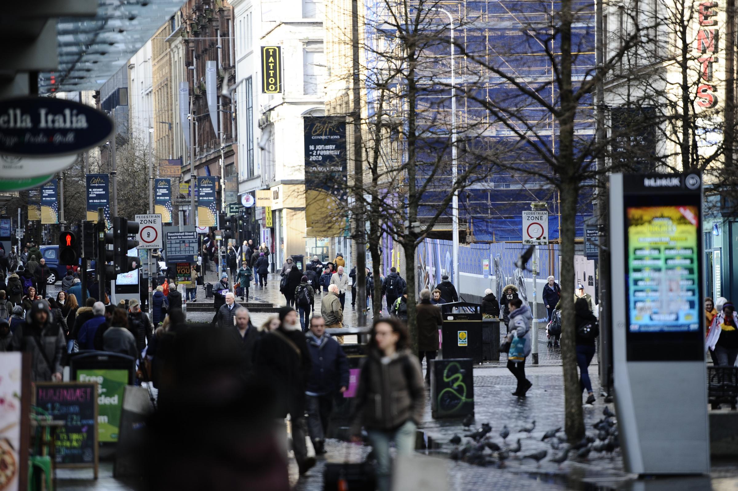 Footfall has been slow to return for cities and Glasgow in particular