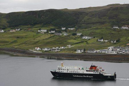 The Herald: The CalMac ferry sailing out of Uig on Skye heading for Lochmaddy on North Uist.. The Herald: The CalMac ferry sailing out of Uig on Skye heading for Lochmaddy on North Uist..
