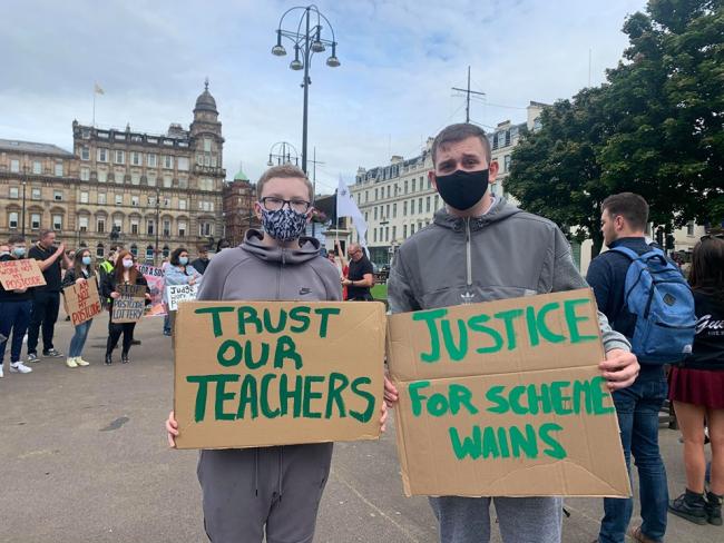 'The system has failed us': School pupils protest at George Square calling for urgent action over degraded exam results