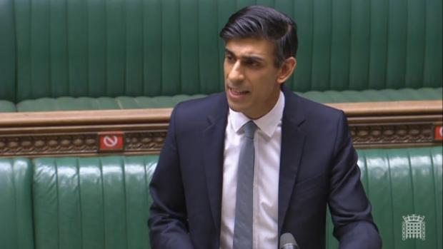 HeraldScotland: Rishi Sunak, Chancellor of the Exchequer annoucing the budget on Wednesday, March 3. Picture: Parliament TV