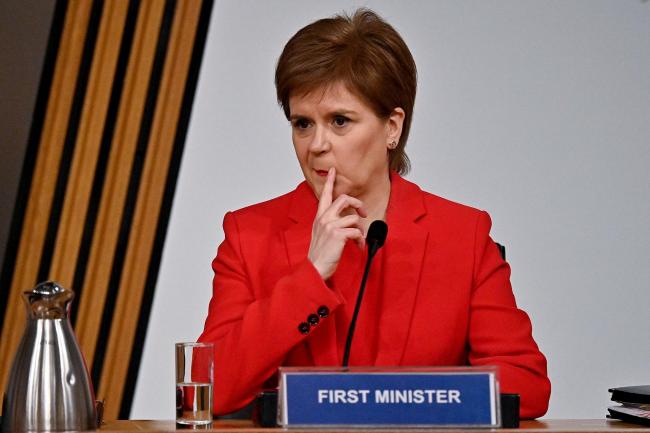 First Minister Nicola Sturgeon gives evidence to a Scottish Parliament committee examining the handling of harassment allegations against former first minister Alex Salmond on March 3, 2021 in Edinburgh. (Photo by Jeff J Mitchell/Getty Images).