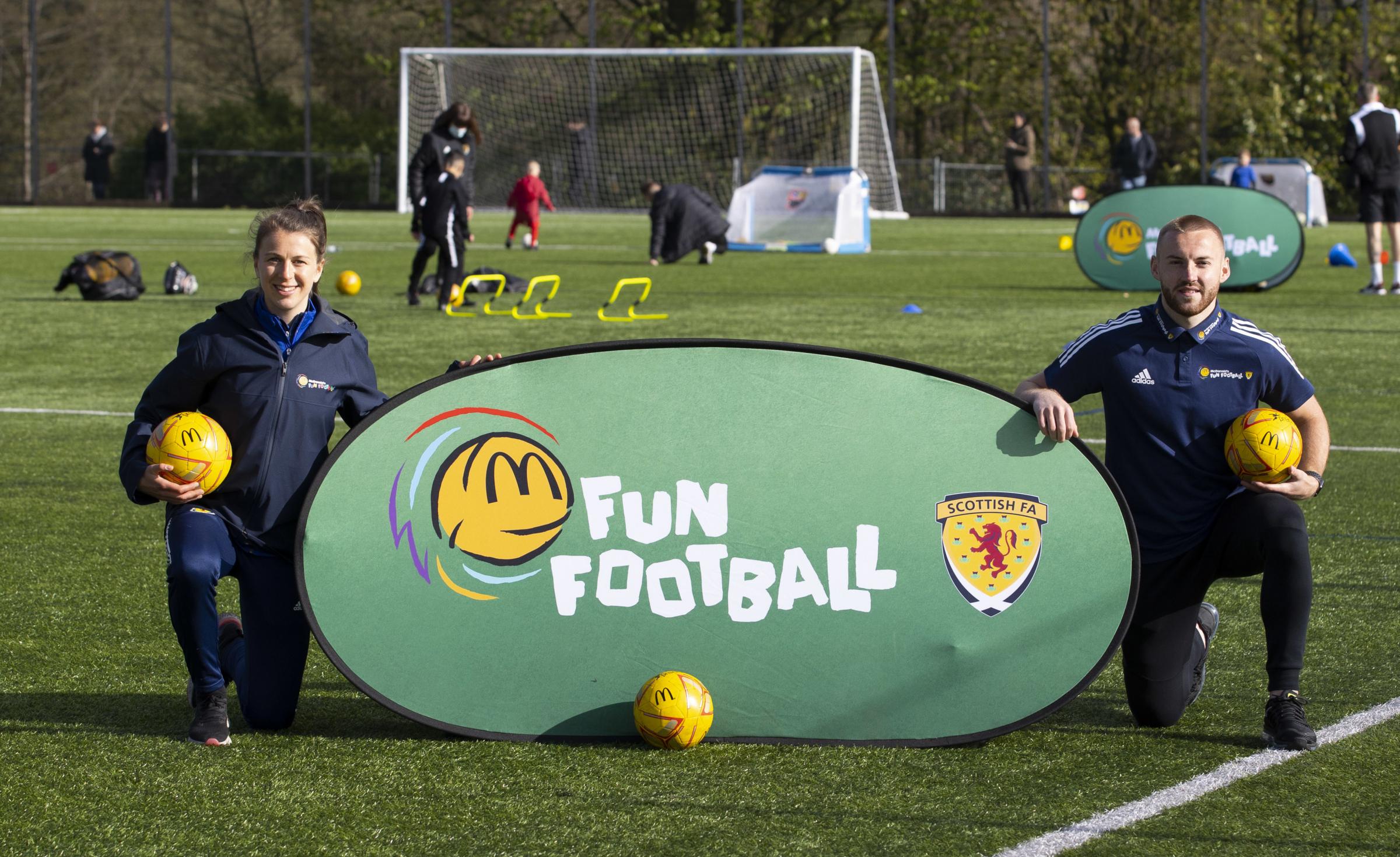 Lizzie Arnot at a McDonalds Football Fun Session at Donald Dewar Leisure Centre 
