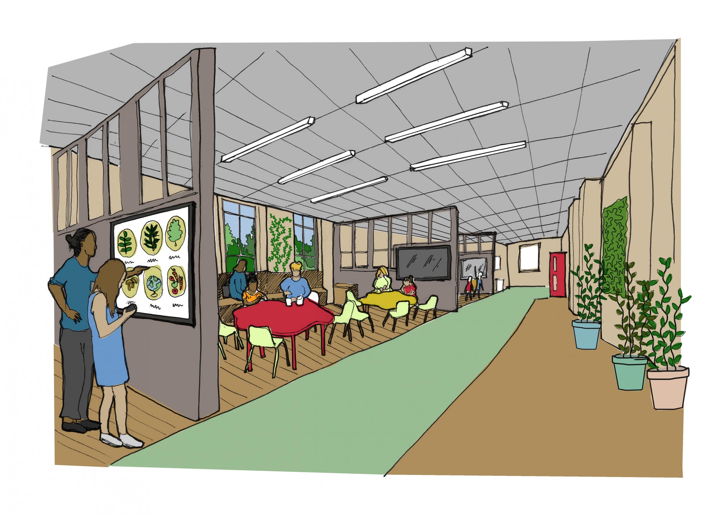 Image of how the inside of the school could look.