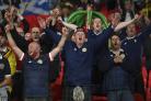 Scotland fans celebrate after the Euro 2020 match against England