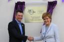 First Minister Nicola Sturgeon MSP pictured with Turning Point Scotland Chief Executive Neil Richardson. Photograph by Colin Mearns