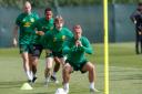 Celtic Training at Lennoxtown ahead of their Champions league Qualifier against FK Sarajevo:pic shows Leigh Griffiths.