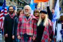 Billy Connolly and Pamela Stephenson at the NYC Tartan Day Parade in 2019