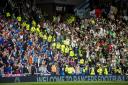 Celtic and Rangers fans are segregated during the Ladbrokes Premier match between Rangers and Celtic at Ibrox