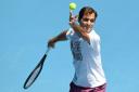 Roger Federer trains ahead of the Australian Open