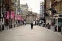 GLASGOW, SCOTLAND - MARCH 24: empty Buchanan street at rush hour during the Covid-19 Coronavirus pandemic lockdown on March 24, 2020 in Glasgow, Scotland. The UK and devolved governments have mandated that everyone apart from key workers stay in their