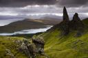 View from behind The Old Man of Storr looking towards mainland Skye