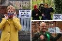 Scottish party leaders arrive at polling stations to cast their vote