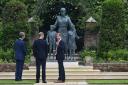 Prince William and Prince Harry admire the statue of their late mother