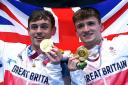 Tom Daley and Matty Lee show off their gold medals
