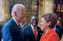 US president Joe Biden pictured with First Miniser Nicola Sturgeon at a COP26 reception held at Kelvingrove Museum in Glasgow last November.