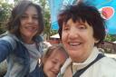 Olena with her mother and her daughter Sofia. Olena and her family live in Glasgow and they are worried about their loved ones in Ukraine.