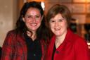 Sidse Babett Knudsen, who plays Birgitte Nyborg in Borgen, and Nicola Sturgeon at the Edinburgh Film Festival in 2013. Episodes from the  series were premiered at the festival