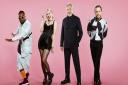(left to right) Will.i.am.,  Anne-Marie, Sir Tom Jones and Olly Murs. Credit: ITV