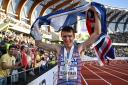 Jake Wightman celebrates becoming 1500m world champion