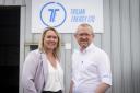 The pictures feature Nicola Douglas, Executive Director at the Scottish National Investment Bank (left) and Ian Mackenzie, CEO of Trojan Energy (right).