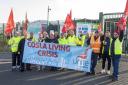 Picket line outside Bankhead waste and cleansing depot in Edinburgh last month