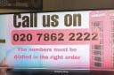 This helpful sign broadcast on Jeremy Vine’s Channel 5 show doesn’t mention that you can dial the last four numbers in any order you like.
