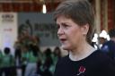 Nicola Sturgeon speaking to the media on Tuesday at the finish line of the Running Out Of Time climate relay, which arrived from Glasgow after 40 days through 18 countries to reach the COP27 summit in Sharm El-Sheikh