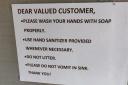 This sign was spotted by Norris Jones who wonders if customers who aren’t valued are allowed to throw up in the sink…