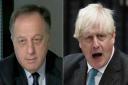 Richard Sharp; left, was named the preferred candidate for the BBC job by then PM Boris Johnson