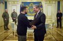 President Volodymyr Zelensky welcoming Labour leader Sir Keir Starmer to Kyiv.