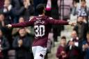 Ginnelly celebrates as Hearts claimed a hard-earned win