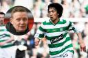 Celtic great Shunsuke Nakamura and, inset, Aberdeen caretaker manager Barry Robson
