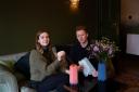 Eilidh Cunningham and Andrew Flynn with plant pot invention
