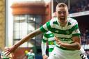 Celtic great Mikael Lustig celebrates his goal against Rangers at Ibrox in 2017