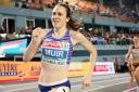 Laura Muir on her way to 1500m gold at the European Indoor Championships last month