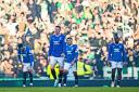 The Rangers players during the League Cup final against Celtic