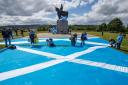 A giant saltire at Bannockburn.  Photograph by Colin Mearns/The Herald 25 June 2022.