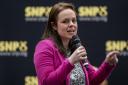 SNP MSP Kate Forbes takes the mic during party leadership contest
