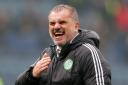 Celtic manager Ange Postecoglou celebrates at Hampden on Sunday