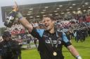 Peter Horne celebrates at full time after winning PRO12 with Glasgow Warriors