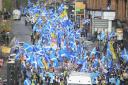 The All  Under One Banner march for independence in Glasgow on Coronation Day